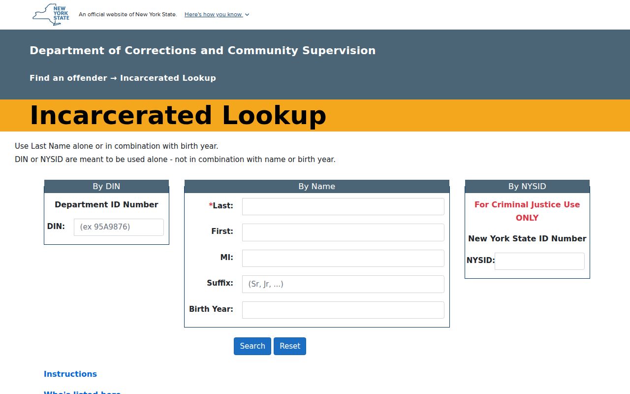 Genesee County arrest lookup through the DOCCS incarcerated search