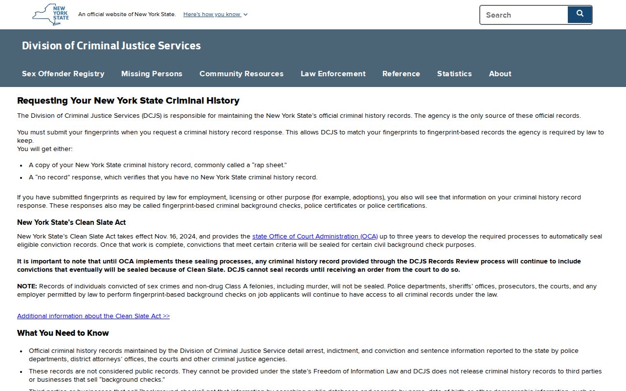 Genesee County criminal history DCJS personal record review instructions