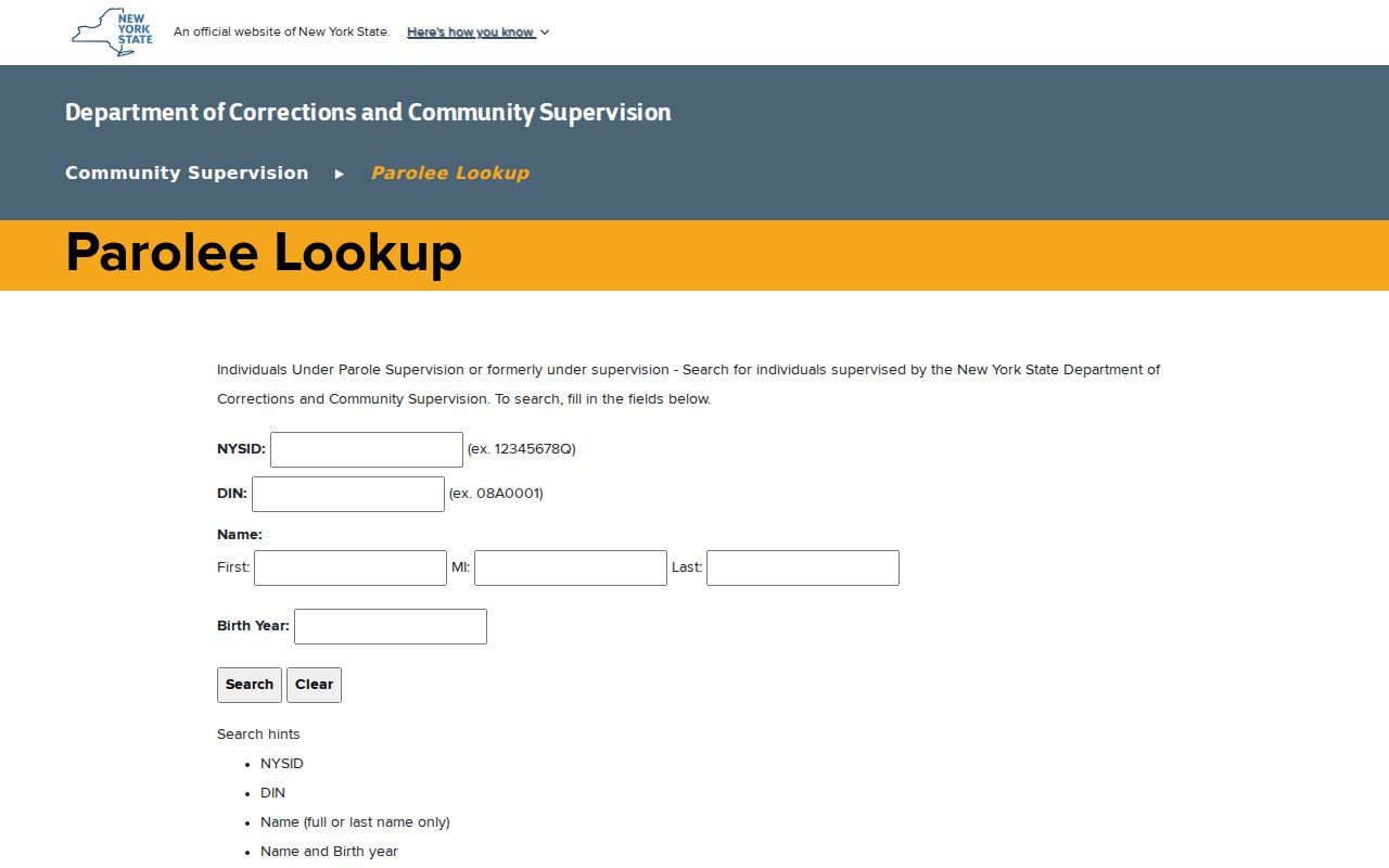 Genesee County criminal history DOCCS parolee record lookup