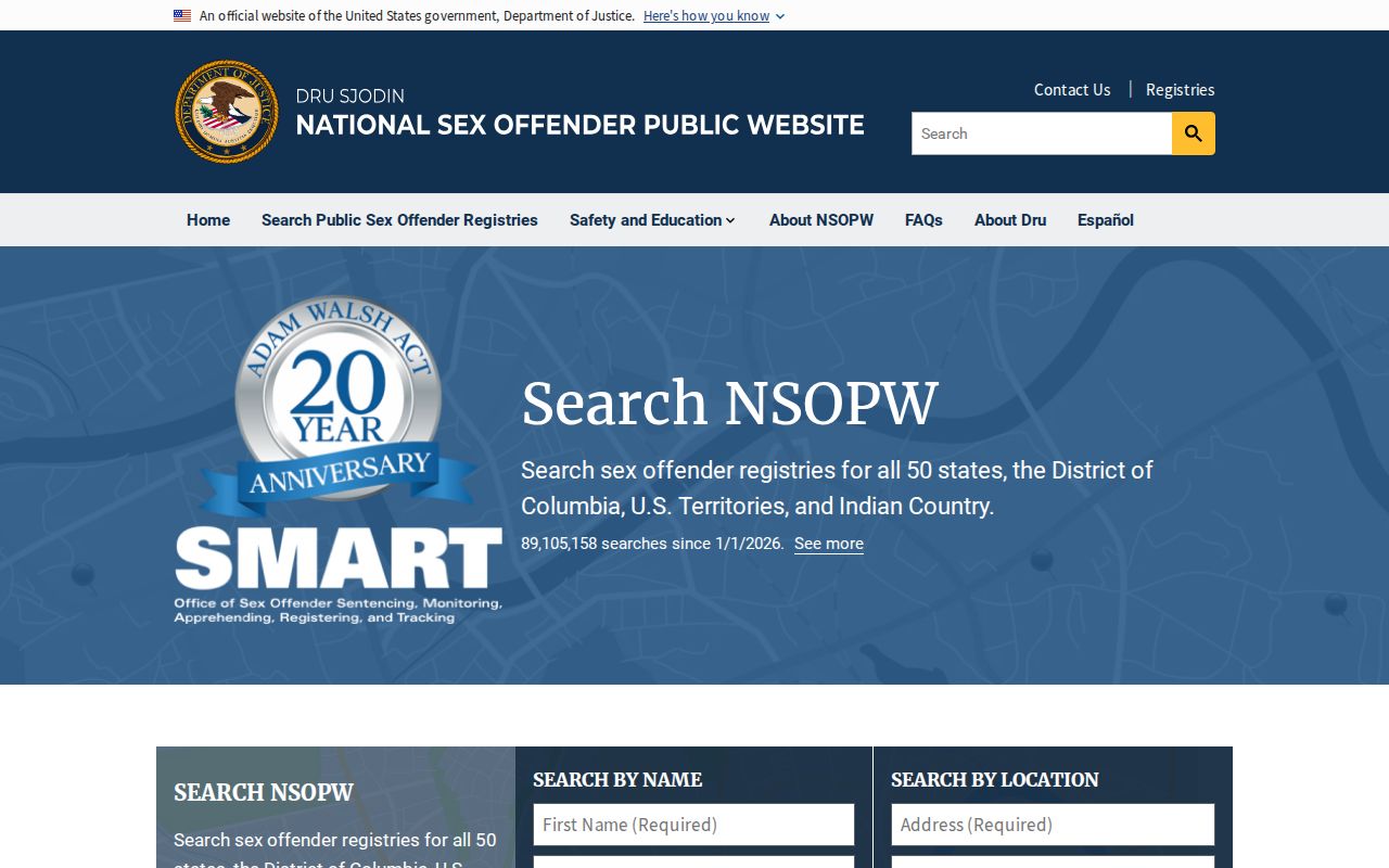 National registry search used with a Genesee County sex offender check